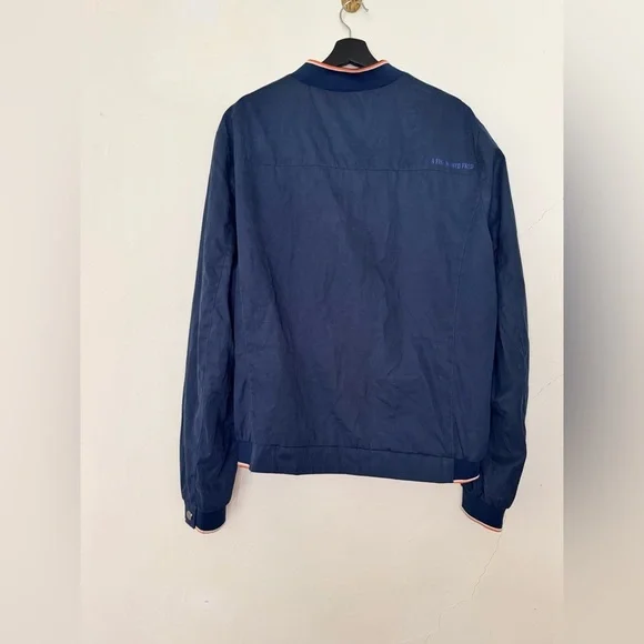 Men’s A Fish Named Fred Blouson Marine Luxury Zip Pocket Ribbed cuffs Jacket - Picture 4 of 15